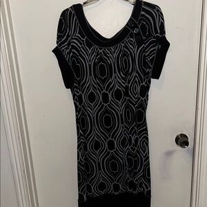Enfocus Black and Gray Abstract Dress
